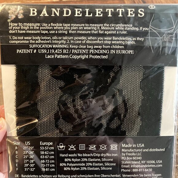 Peony Thigh Bands by Bandelettes® - Black - Picture 2 of 5